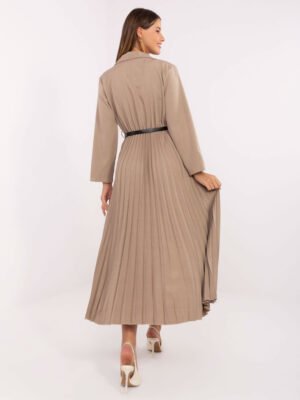 Pol pl Bezowa dluga sukienka z marynarkowa gora 414695