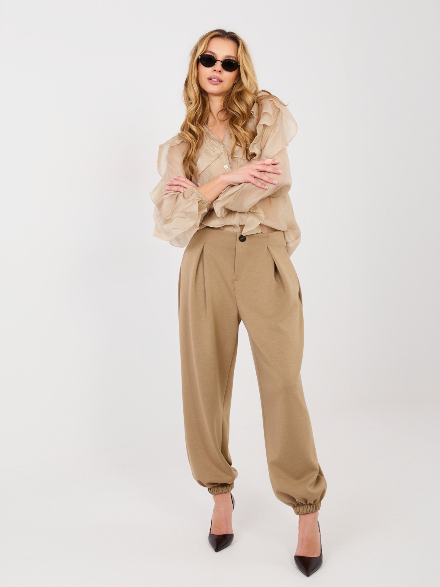 Camisa semitransparente de tencel SIUZI – beige - Imagen 5