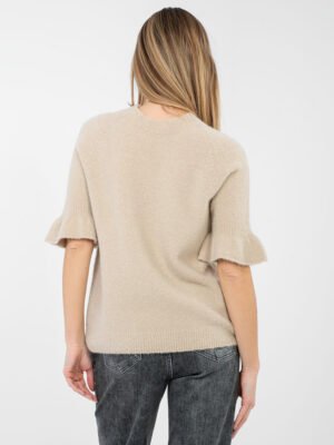 Alternative view of Jersey cálido con alpaca y mangas acampanadas Tonya – beige