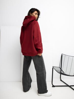 Alternative view of Sudadera oversize con capucha y estampado PROSECCO bordo