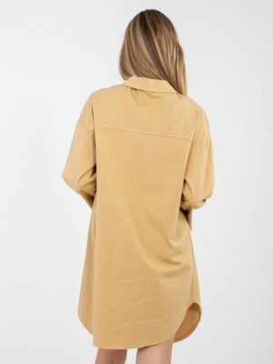 Alternative view of Vestido camisero con bolsillos JAMIE-camel