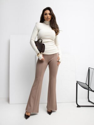 Alternative view of Pantalones clásicos elásticos de cintura alta Murea - beige