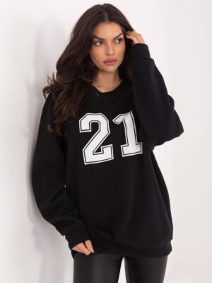 Alternative view of Sudadera oversize número 21 - negro