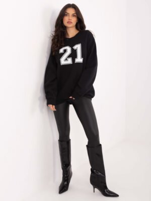 Sudadera oversize número 21 - negro