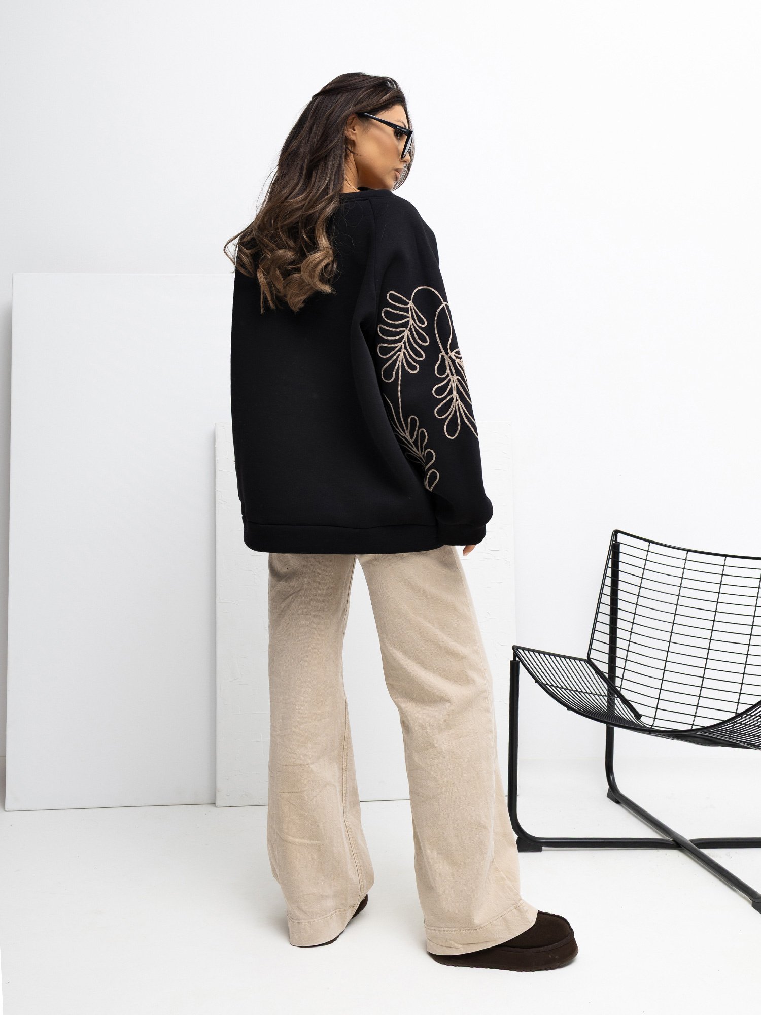 Sudadera oversize con mangas decorativas RUBBY - negro - Imagen 2