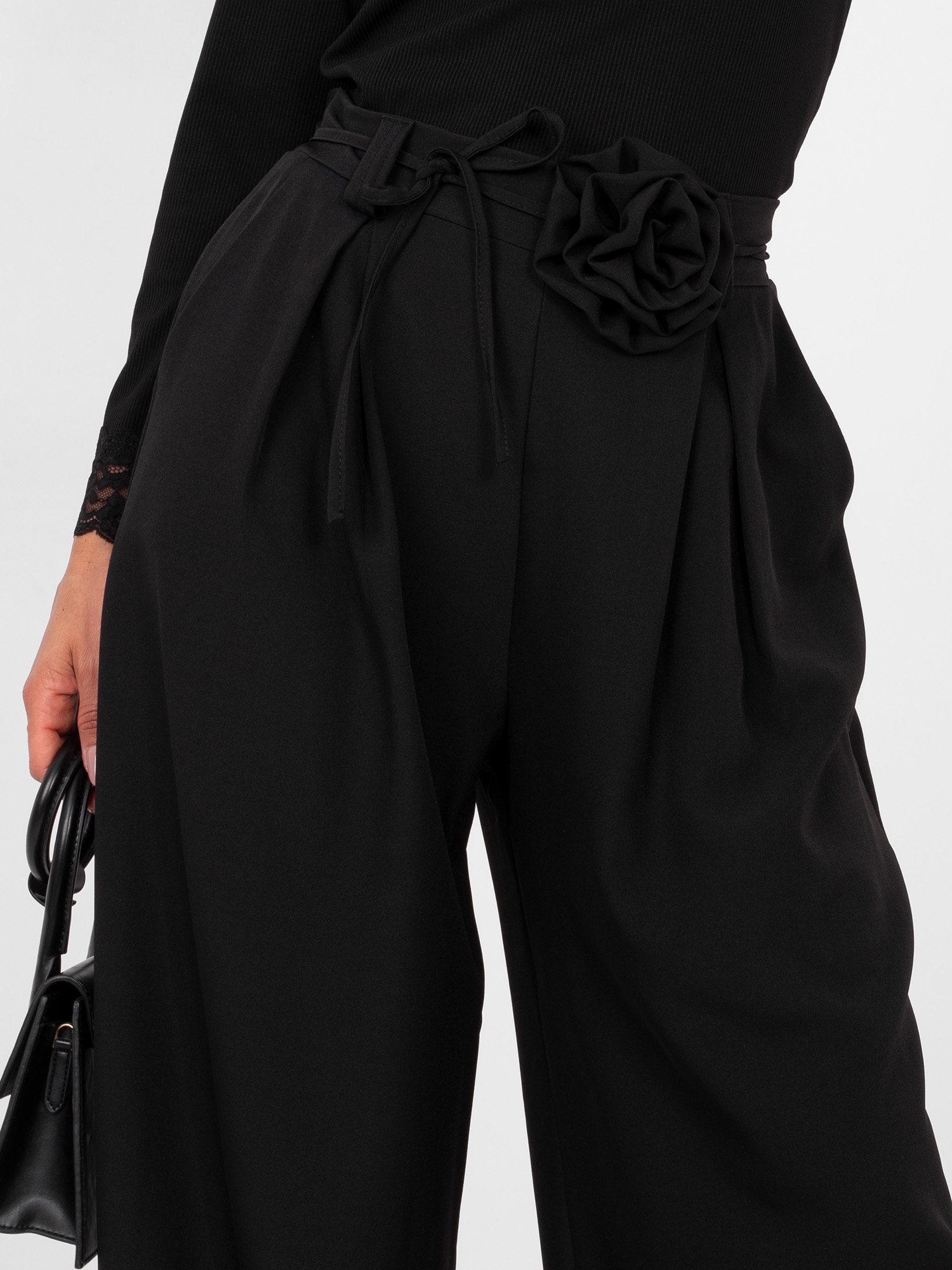 Pantalones palazzo de talle alto Marmi – negro - Imagen 5