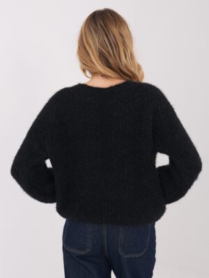 Alternative view of Jersey elegante de punto con manga larga FERI – negro