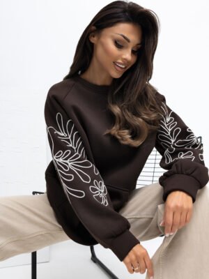 Alternative view of Sudadera oversize con mangas decorativas RUBBY - marrón oscuro