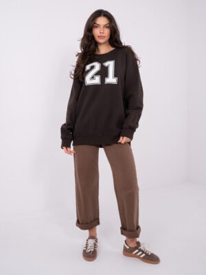 Sudadera oversize número 21 - marrón oscuro