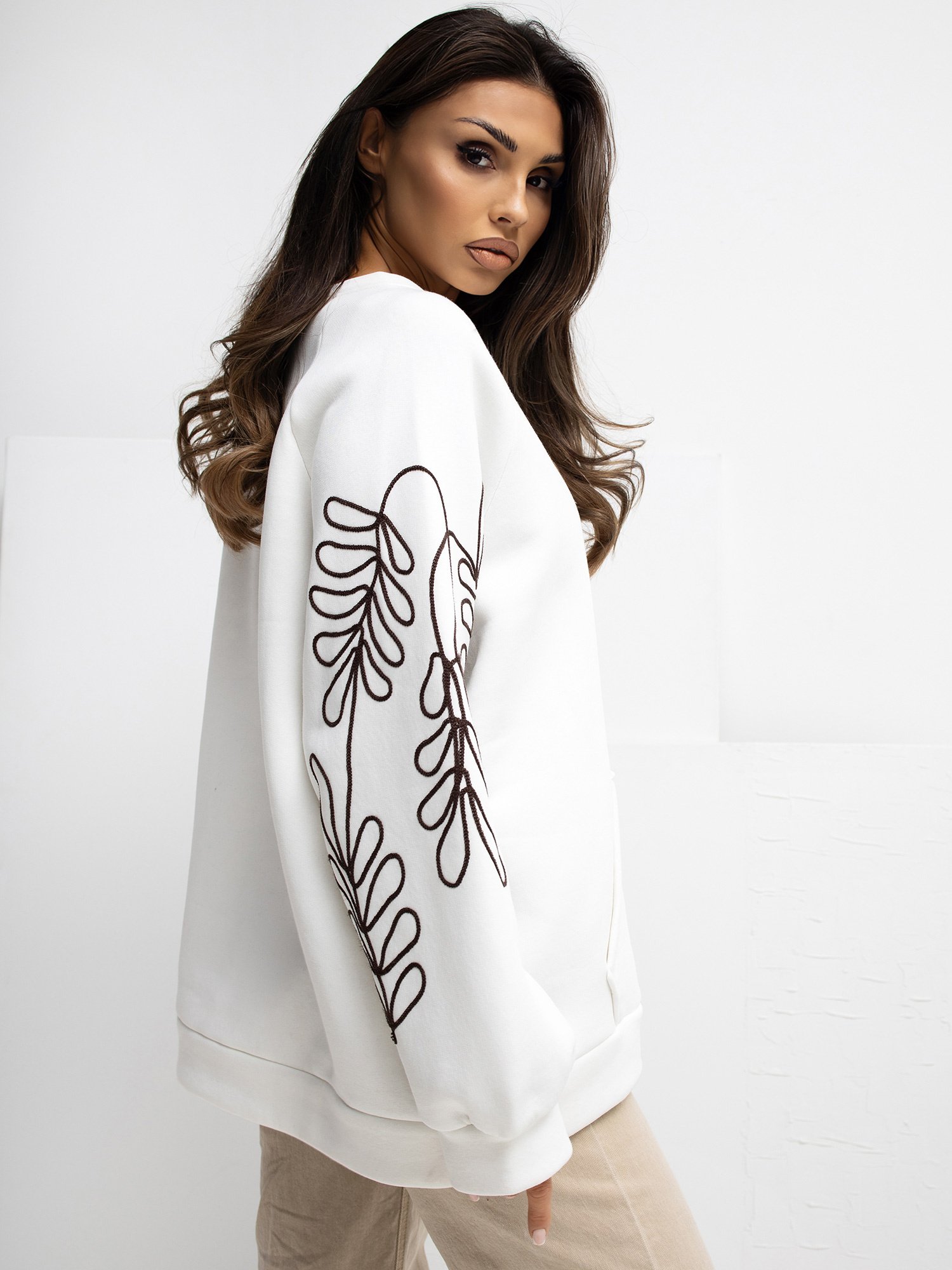 Sudadera oversize con mangas decorativas RUBBY - ecru - Imagen 5