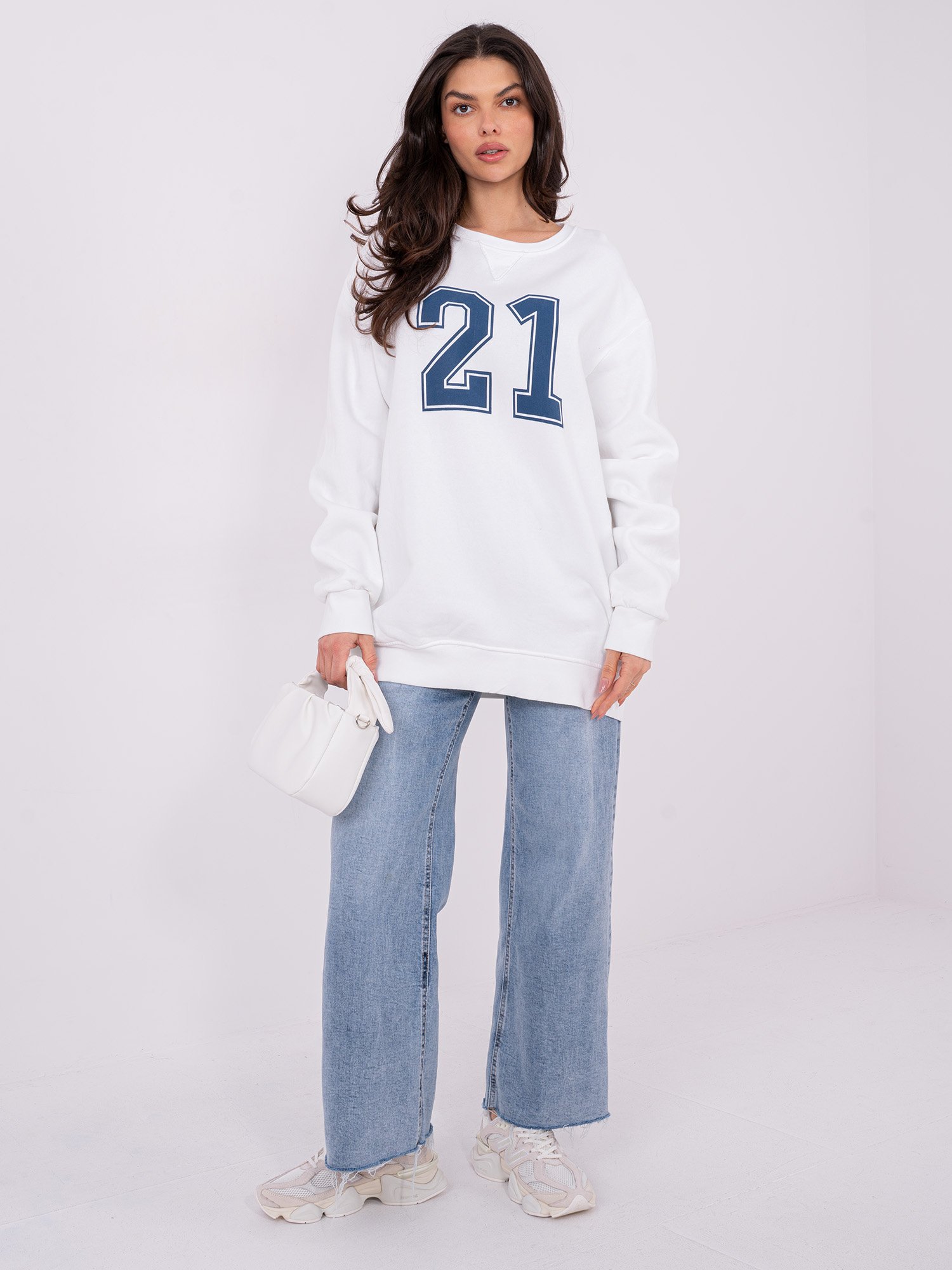 Sudadera oversize número 21 - ecru