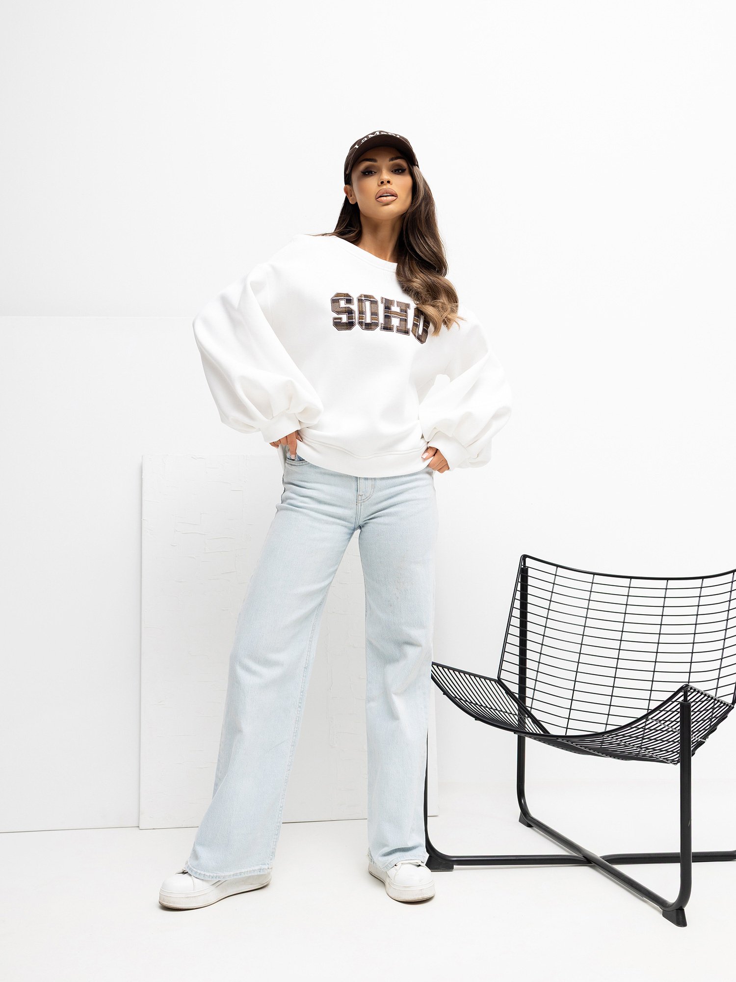 Sudadera con estampado SOHO - ecru