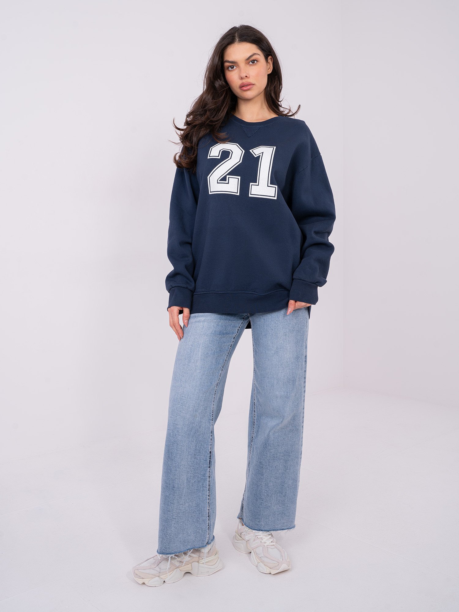 Sudadera oversize número 21 - azul marino
