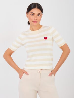 Jersey fino de punto para mujer Elvy - beige claro