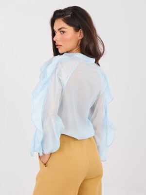 Alternative view of Camisa semitransparente de tencel SIUZI – azul claro