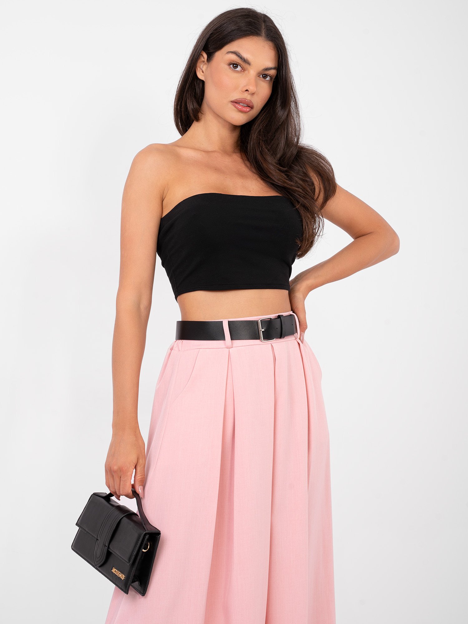Falda elegante de traje con pliegues Behe – rosa claro - Imagen 4