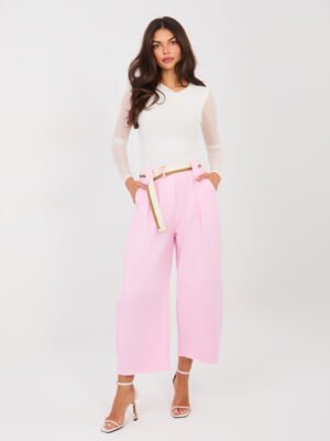 Pantalones culotte de algodón Dive - rosa claro