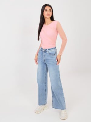 Body de diseño superpuesto con mangas de tul ARLETTE - rosa claro