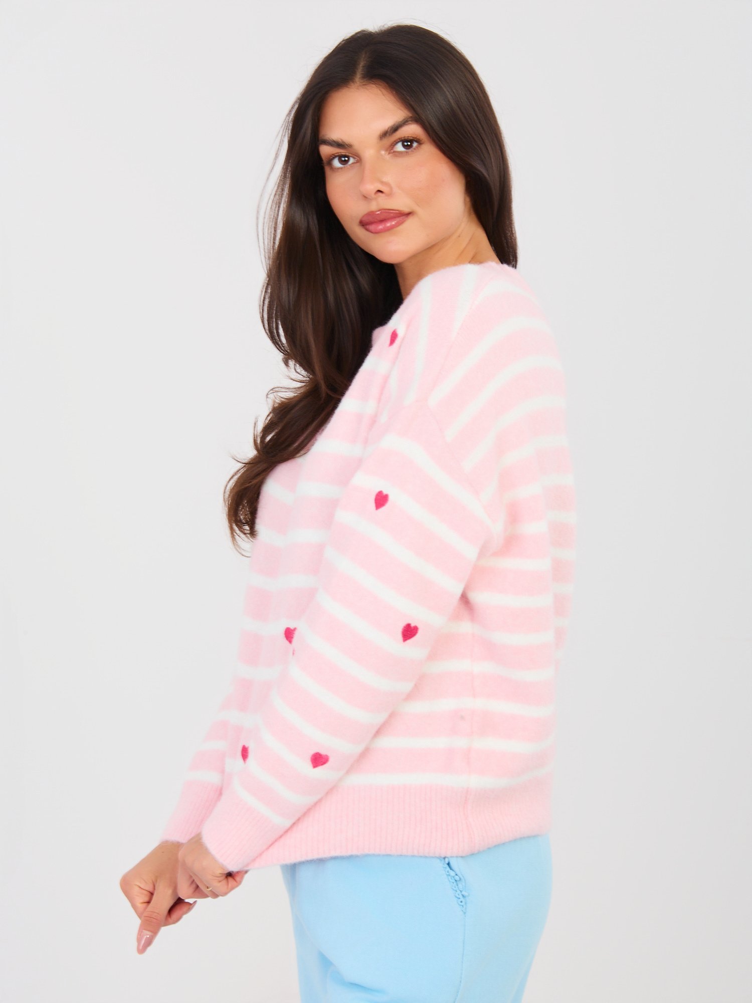 Jersey cálido de rayas con motivos de corazones WINNY - rosa claro - Imagen 5