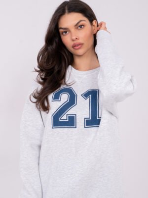 Alternative view of Sudadera oversize número 21 - gris claro