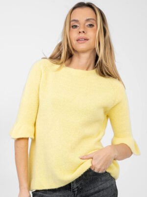 Jersey cálido con alpaca y mangas acampanadas Tonya – amarillo