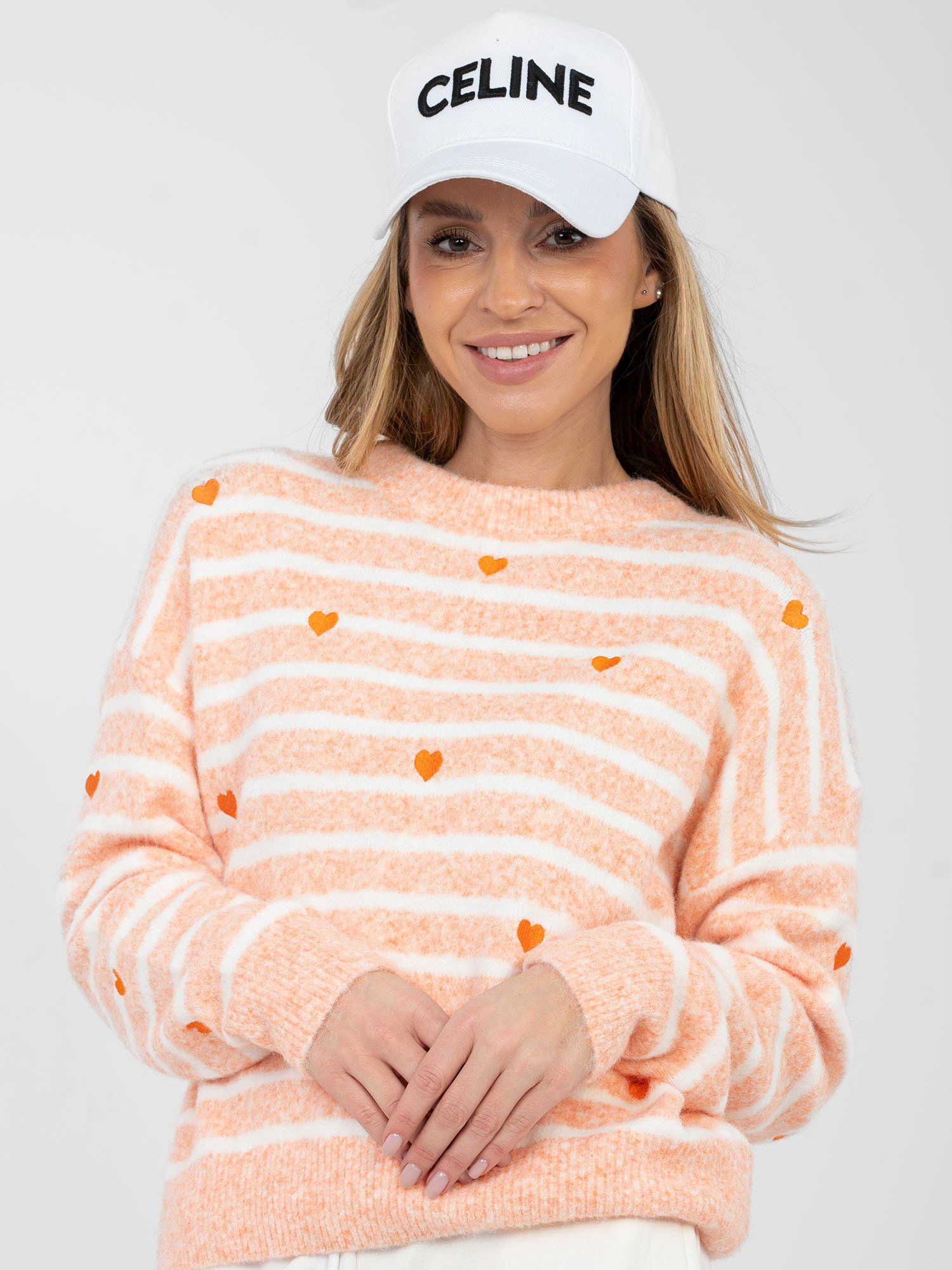 Jersey cálido de rayas con motivos de corazones WINNY - naranja - Imagen 5