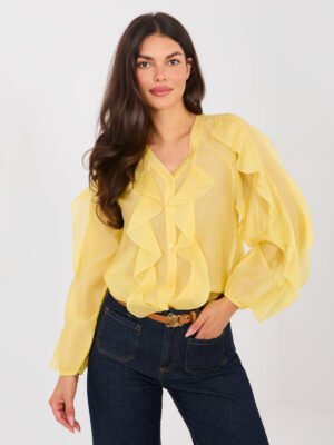 Camisa semitransparente de tencel SIUZI – amarillo