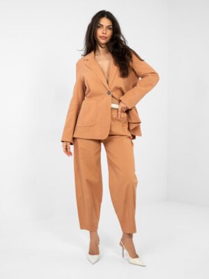 Alternative view of Pantalones modernos con costuras en el bajo SILVARA - naranja oscuro