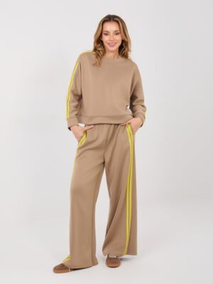 Conjunto de sudadera y pantalón con franjas laterales LUISS - beige oscuro