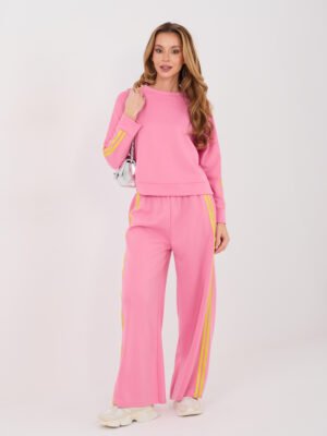 Conjunto de sudadera y pantalón con franjas laterales LUISS - rosa oscuro