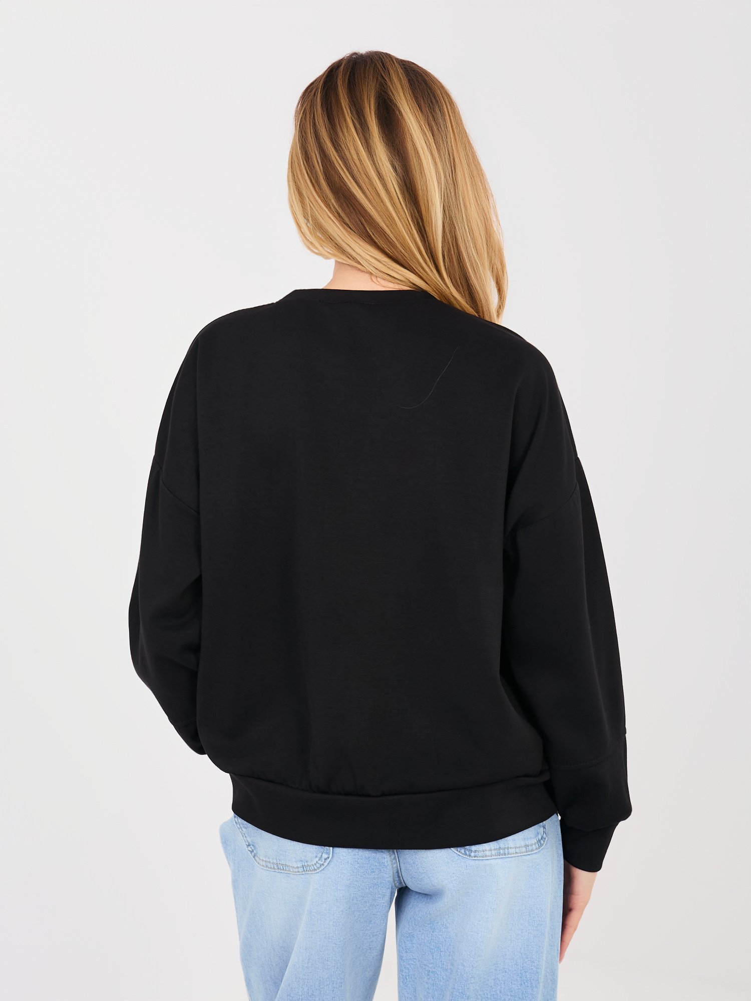 Sudadera oversize de estilo urbano con estampado WHAT IT IS - negro - Imagen 3