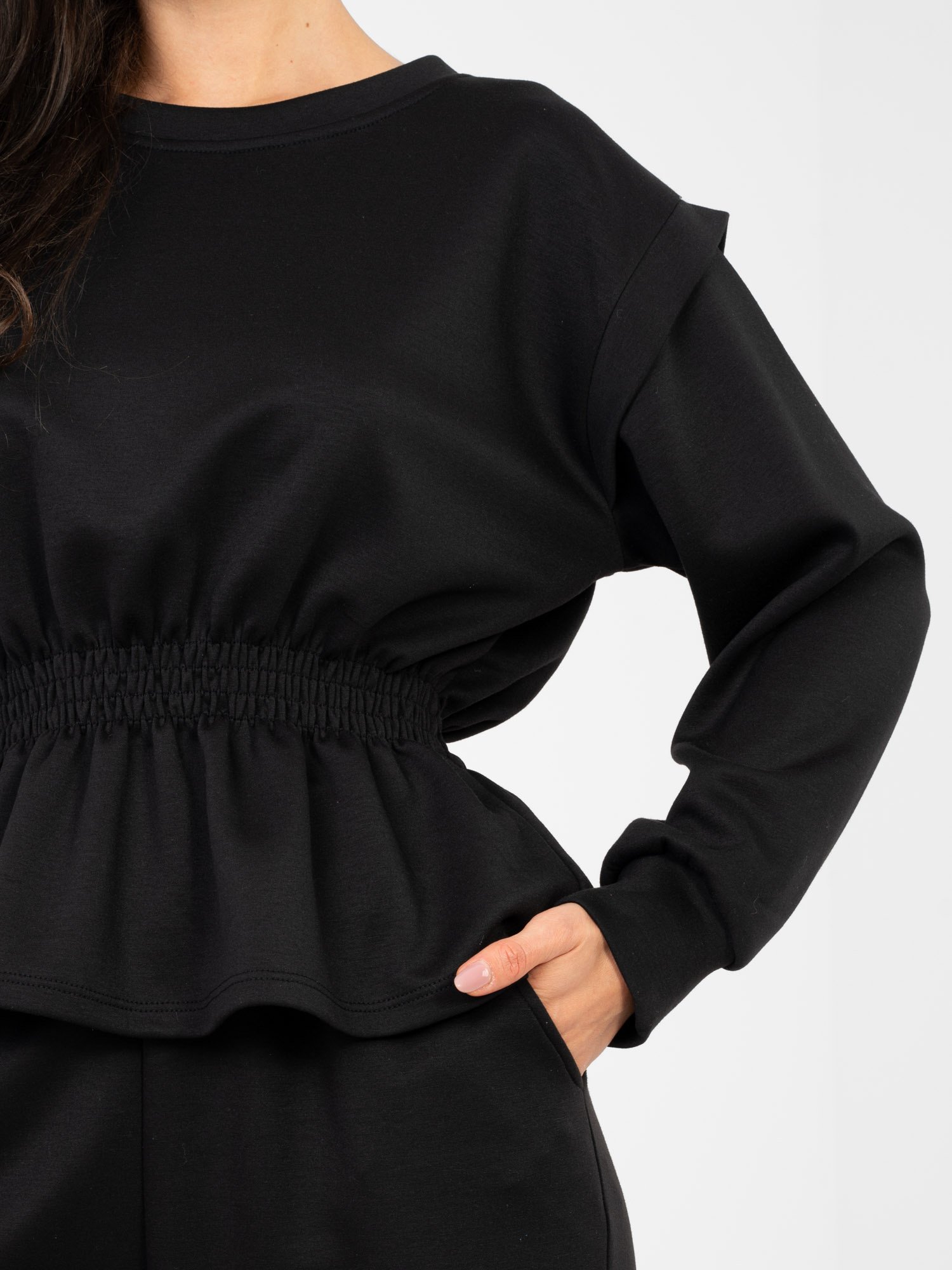 Conjunto casual con cintura marcada DESTINY - negro - Imagen 2