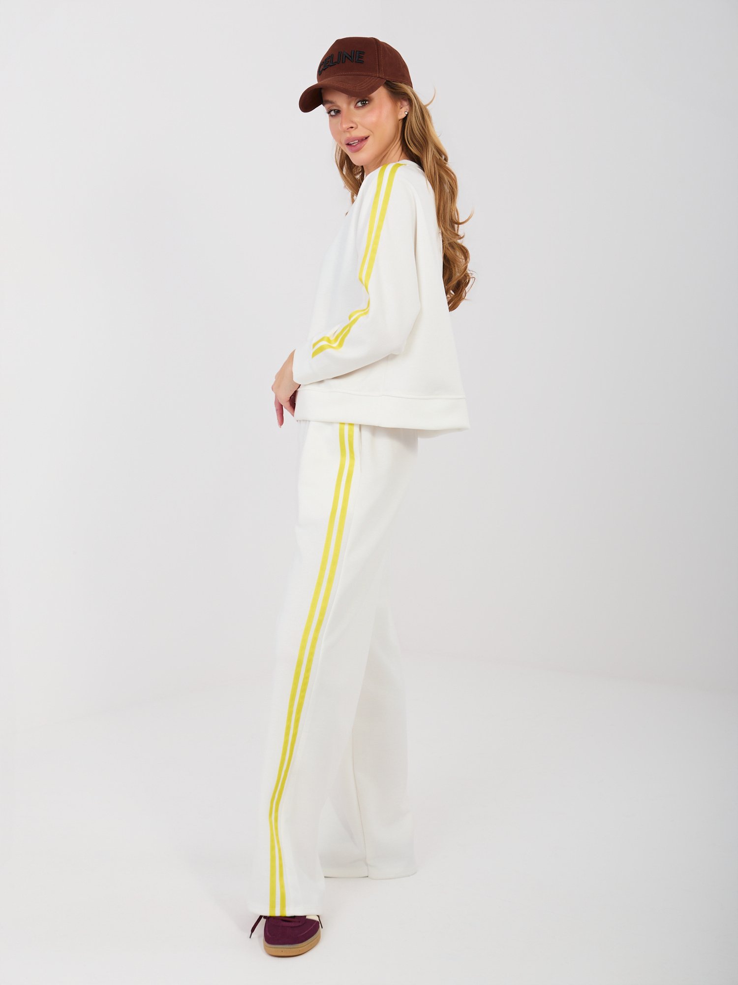 Conjunto de sudadera y pantalón con franjas laterales LUISS - ecru - Imagen 6