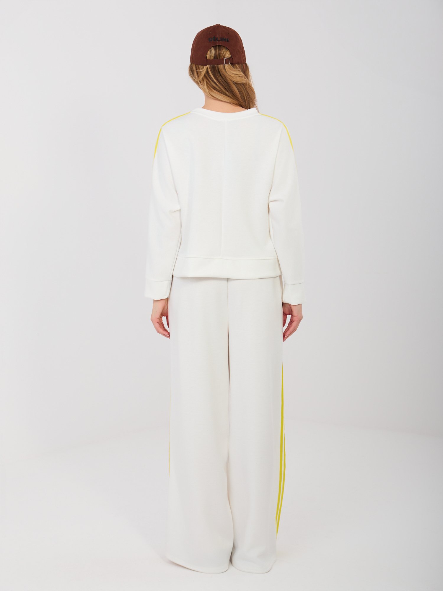Conjunto de sudadera y pantalón con franjas laterales LUISS - ecru - Imagen 4