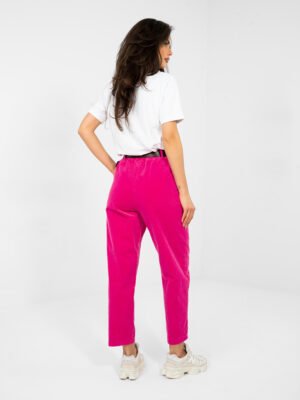 Alternative view of Pantalones cropped de pana con cinturón BROOKE - fucsia