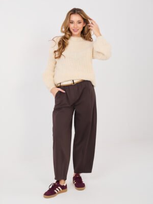 Alternative view of Jersey acogedor de punto canalé con lana ALBA - beige claro