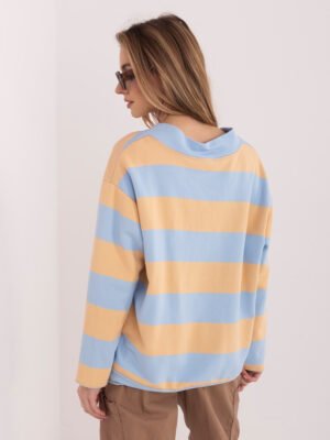 Alternative view of Sudadera oversize de rayas con escote en V CHIARA azul claro