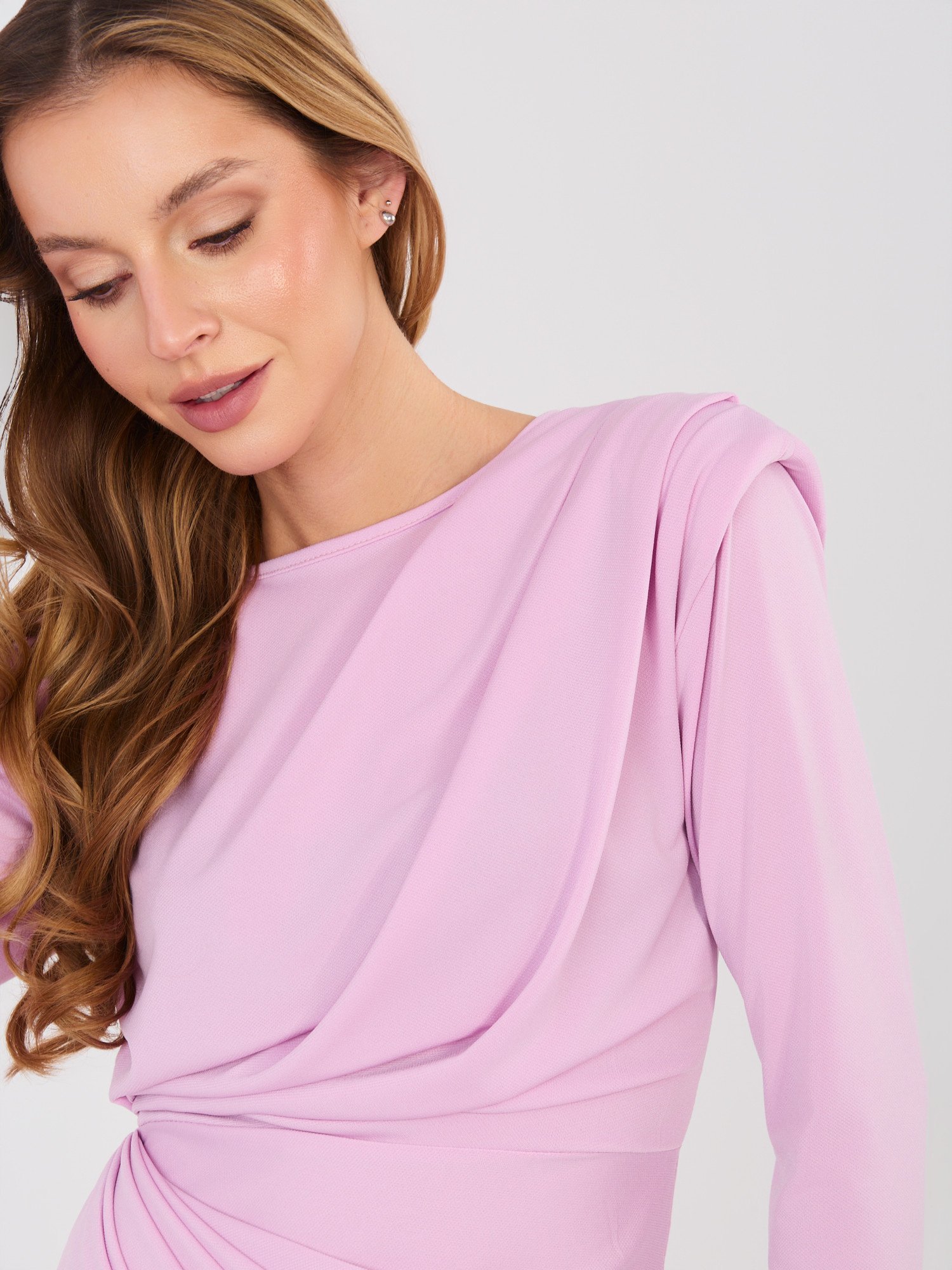 Vestido elegante entallado con abertura MILENA - violeta claro - Imagen 3