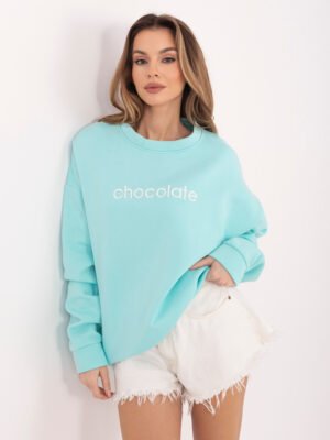 Sudadera oversize con bordado CHOCOLATE menta
