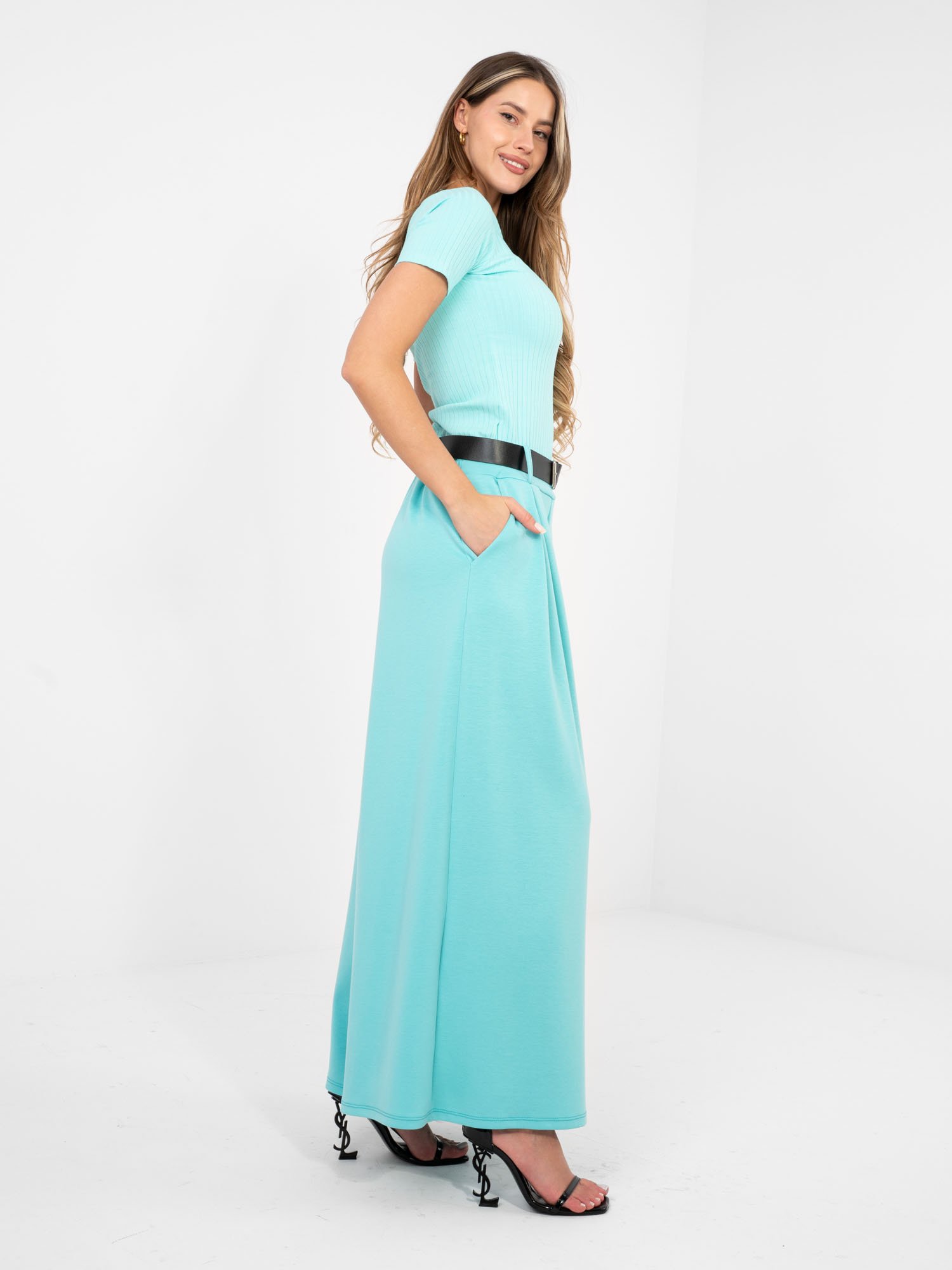 Pantalones palazzo amplios y estilosos MEIDA - menta - Imagen 5