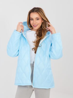 Alternative view of Chaqueta acolchada con capucha SHANNON - azul claro