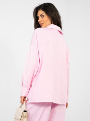 Alternative view of Camisa oversize moderna con espalda alargada BESSY - rosa claro