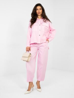 Camisa oversize moderna con espalda alargada BESSY - rosa claro