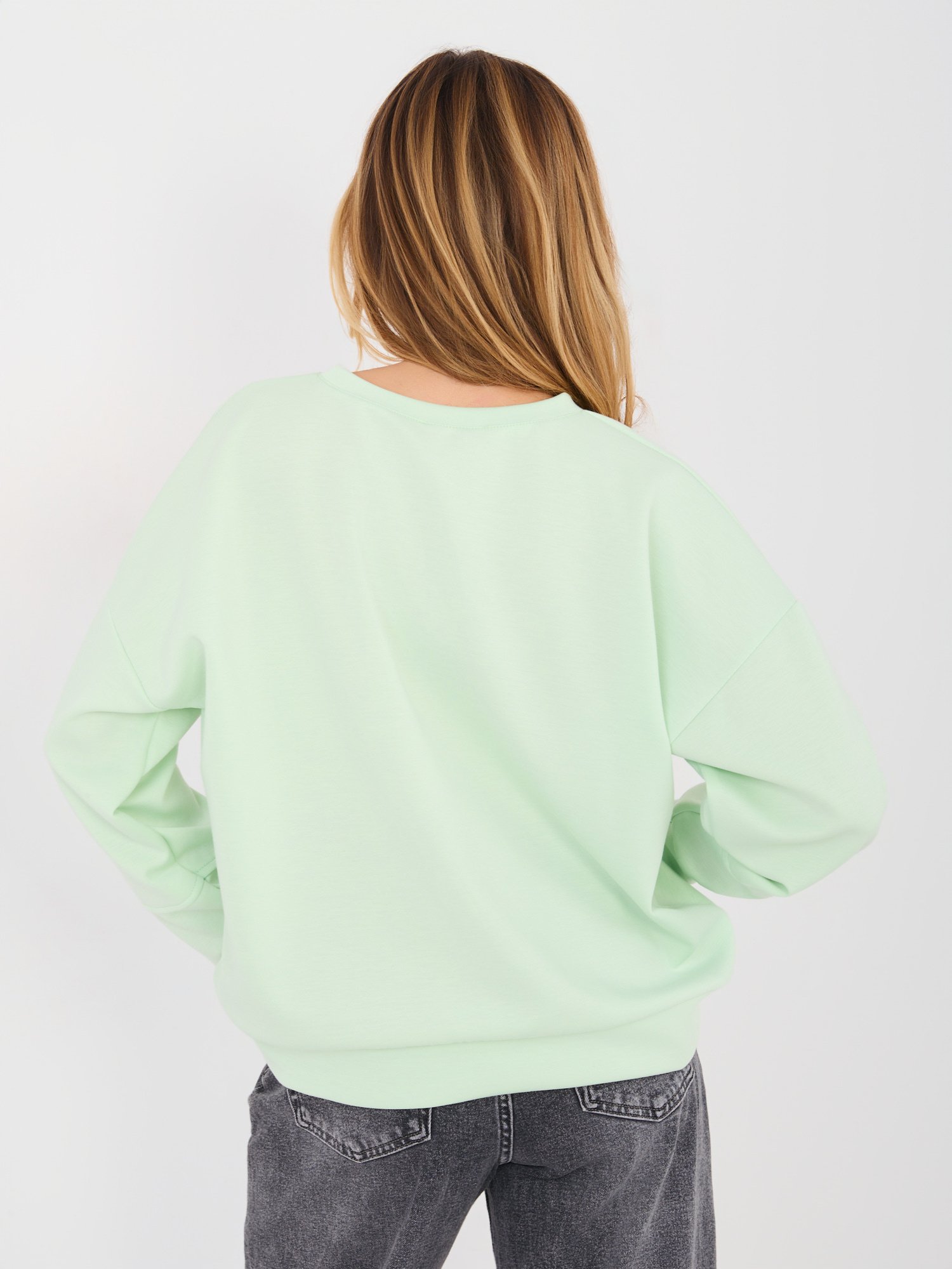 Sudadera oversize de estilo urbano con estampado WHAT IT IS - verde claro - Imagen 5