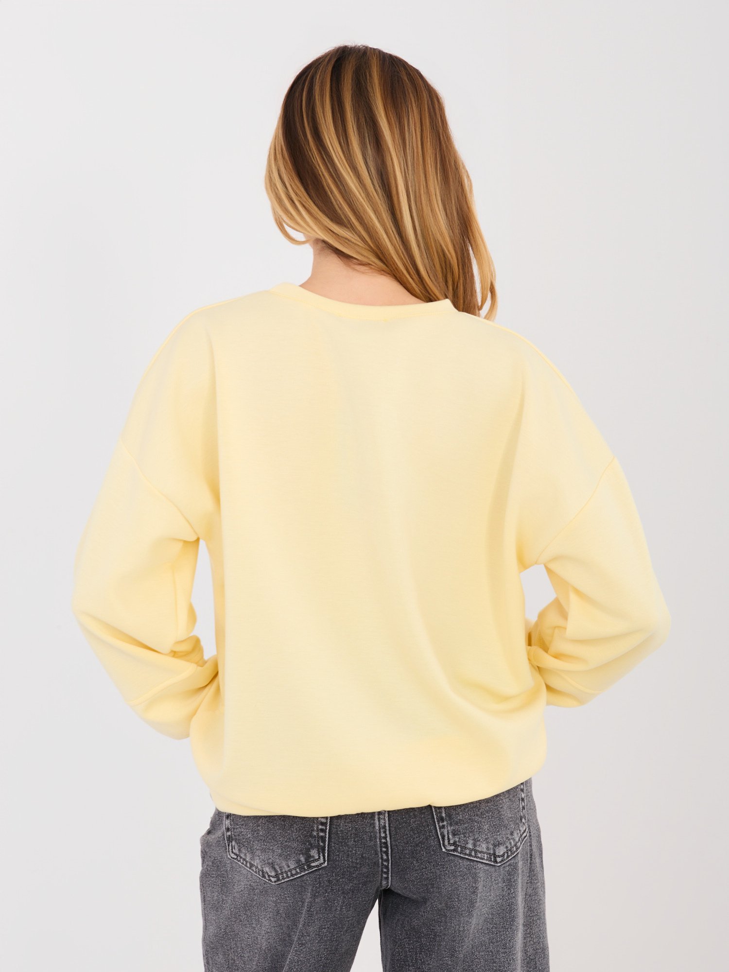 Sudadera oversize de estilo urbano con estampado WHAT IT IS - amarillo claro - Imagen 5