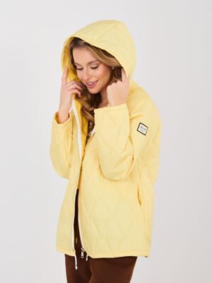 Chaqueta acolchada con capucha SHANNON - amarillo claro