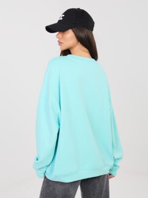 Alternative view of Sudadera oversize con lettering texturizado STUDIO turquesa