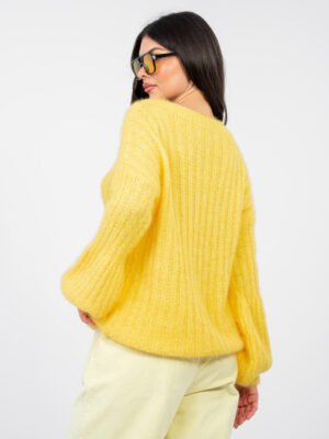 Alternative view of Jersey acogedor de punto canalé con lana ALBA - amarillo