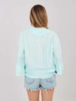 Alternative view of Camisa ligera con volantes y mangas amplias MZIJA menta